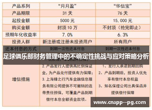 足球俱乐部财务管理中的不确定性挑战与应对策略分析 足球俱乐部财务管理中的不确定性挑战与应对策略分析