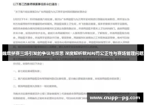 魏震禁赛三场引发的争议与反思 深度解析裁判判罚公正性与赛场管理问题